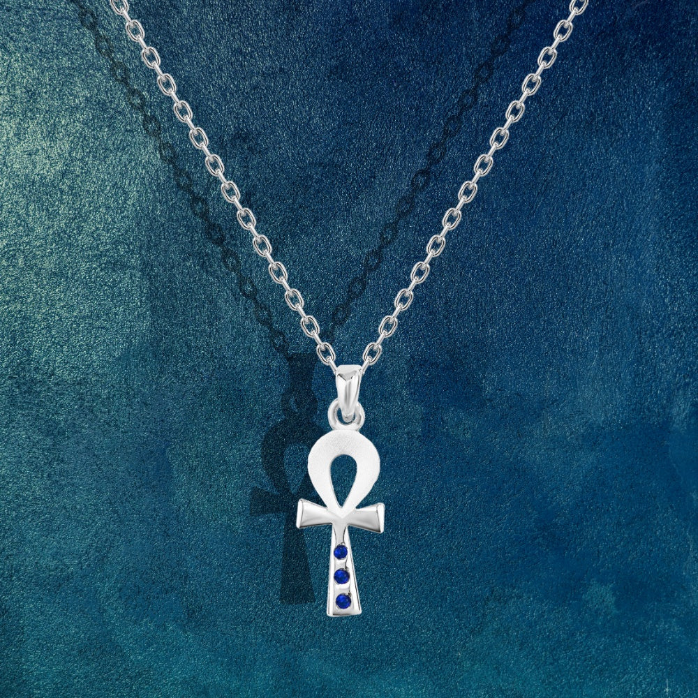 Women's 925 Sterling Silver Necklace with an Ankh Pendant