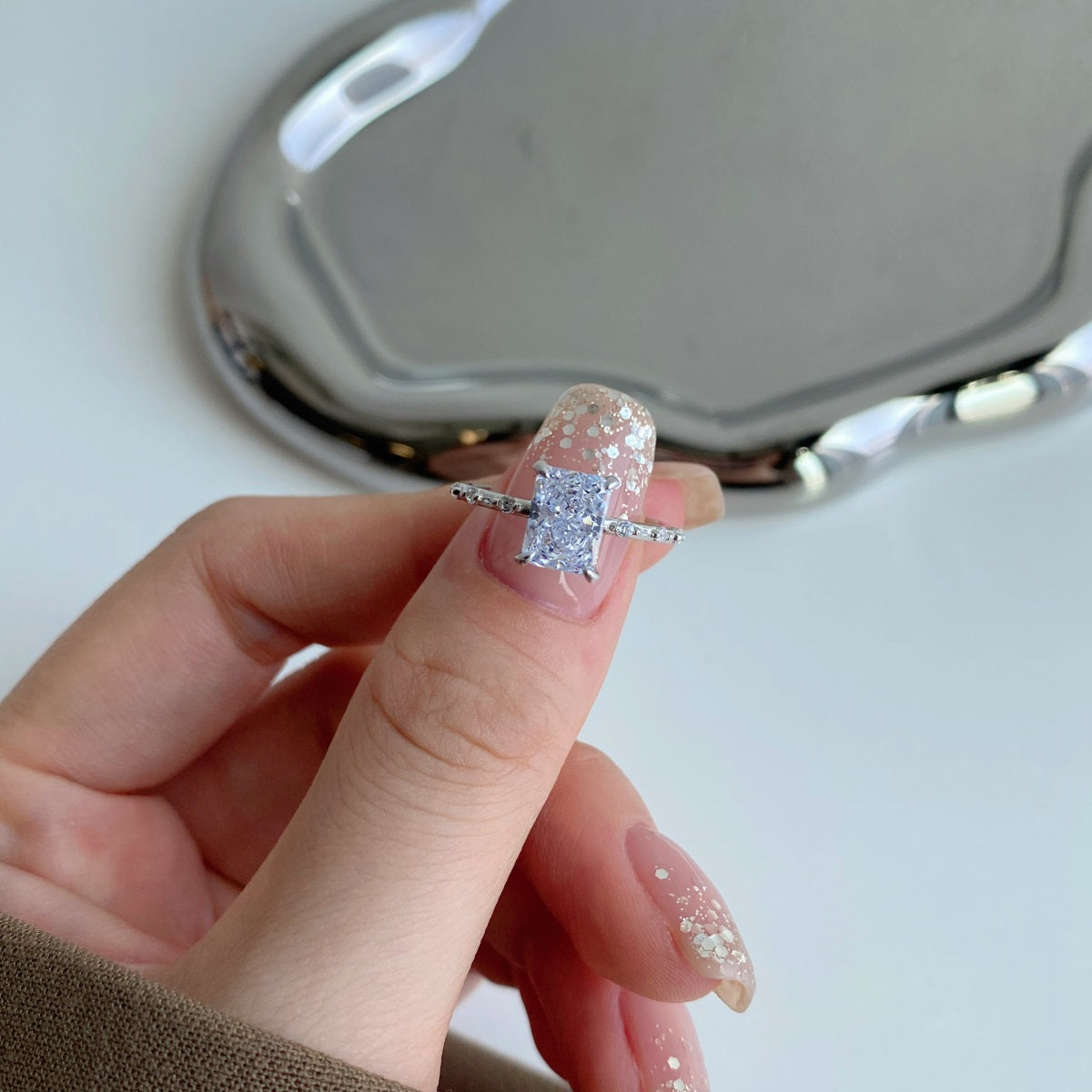 Ice Crushed 925 Silver Ring