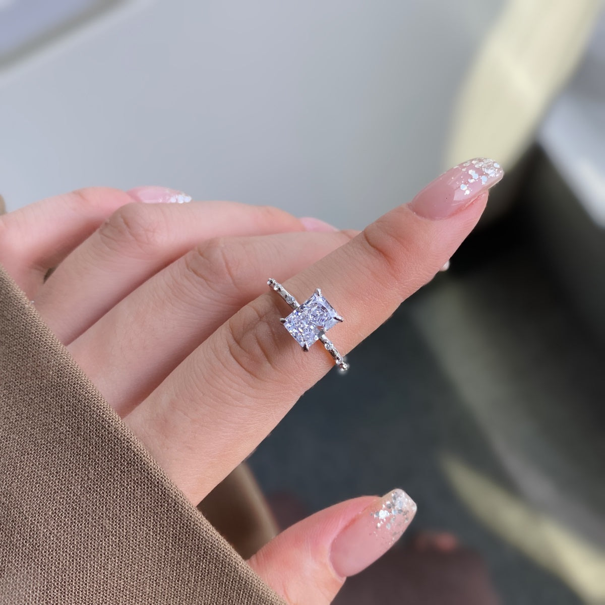 Ice Crushed 925 Silver Ring