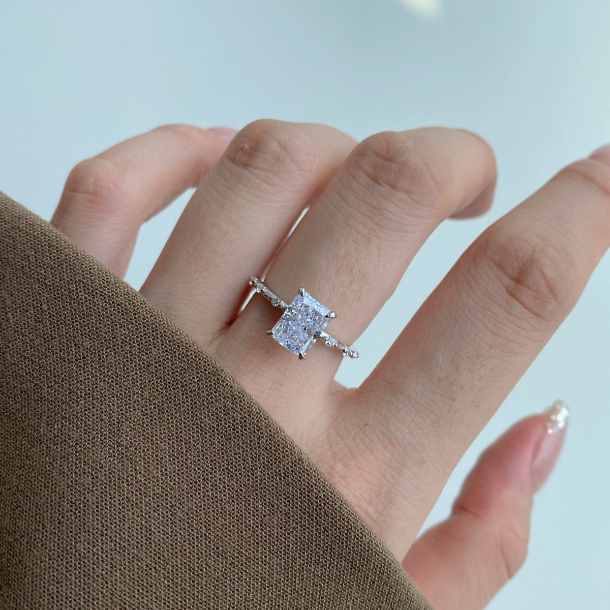 Ice Crushed 925 Silver Ring