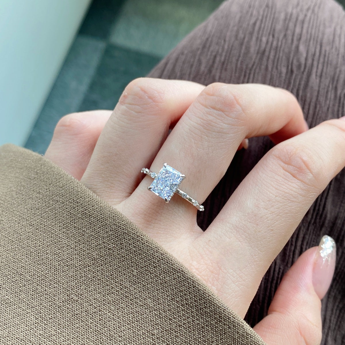 Ice Crushed 925 Silver Ring