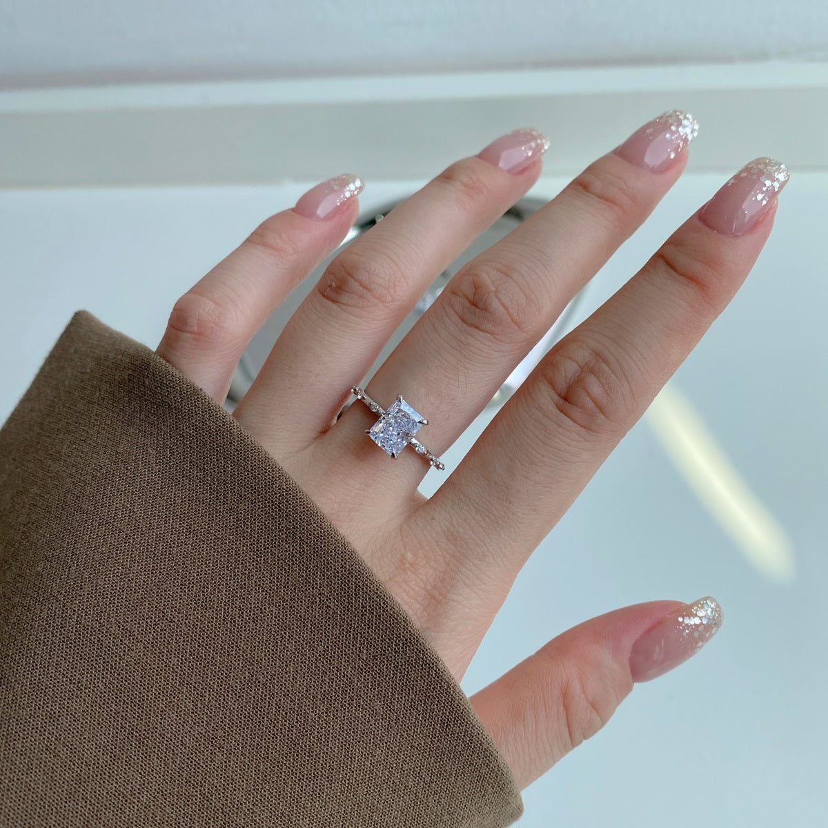 Ice Crushed 925 Silver Ring