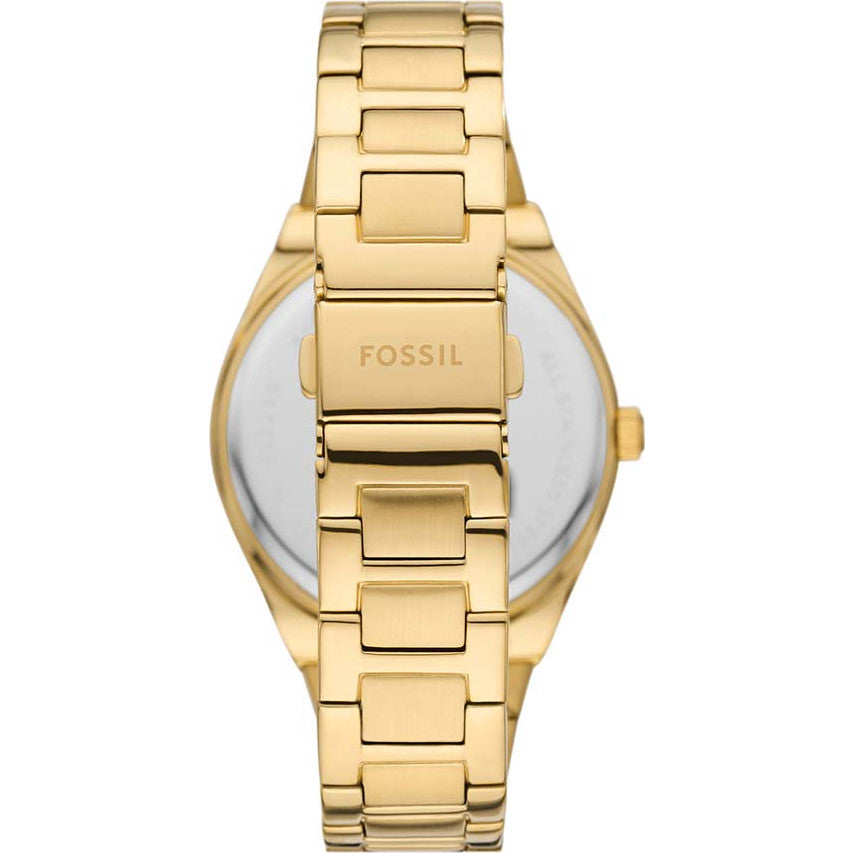 Fossil Scarlette Date Gold-Tone Stainless Steel Gold Dial Women's Watch ES5299