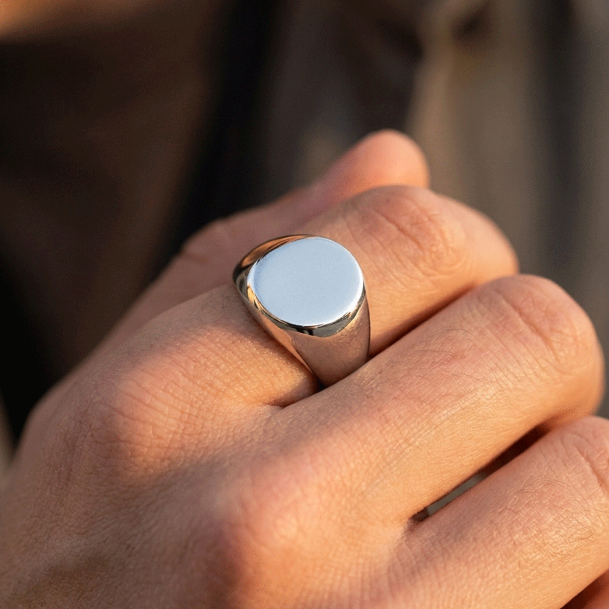 Men’s 925 Silver Oval Ring