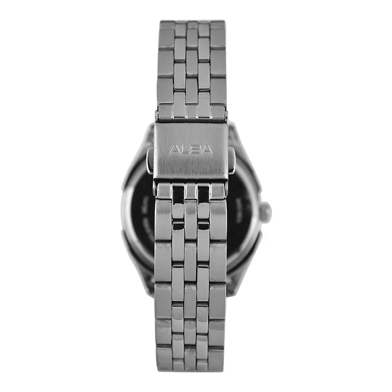 ساعة ألبا نسائية فاشون سوار استانلس ستيل مينا أزرق فاتح AG8P43X1