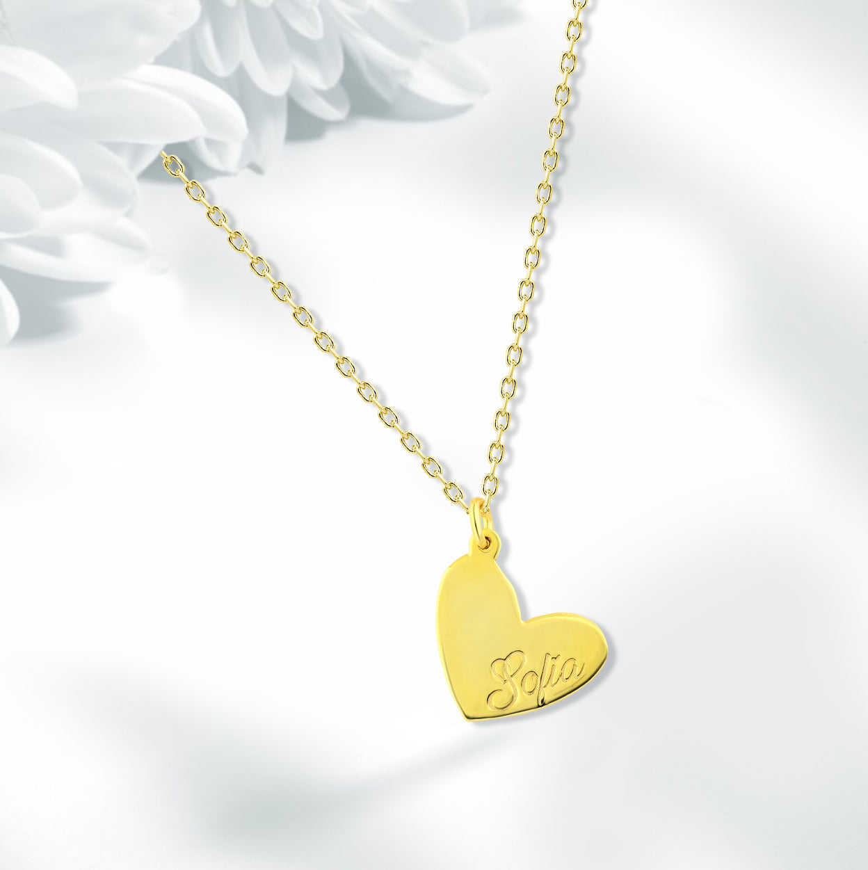 عقد فضة عيار 925 عقد قلب فضة 925 باسم صوفيا – ويمكن تخصيصه بأي اسم