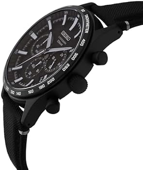Seiko Chronograph Black Dial Nylon Strap Men's Watch