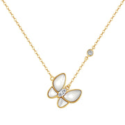 Golden Butterfly Pearl -925 sterling silver Necklace