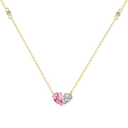 Gold Double Heart-925 silver necklace