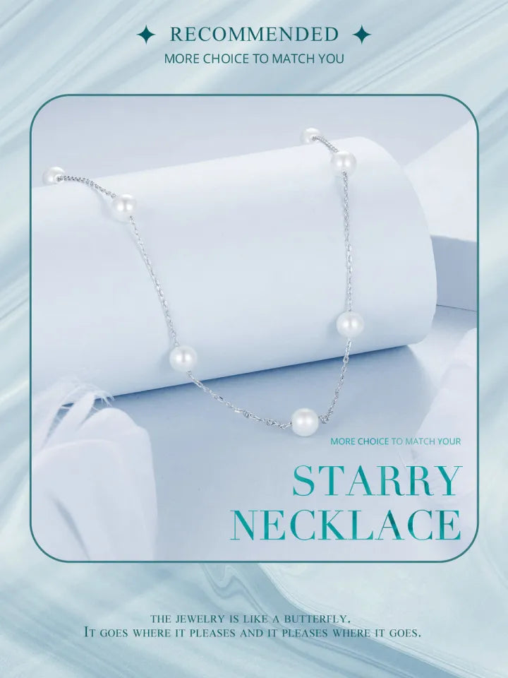 925 Silver White Pearl Necklace