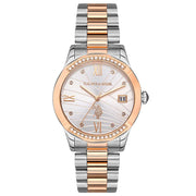 U.S. Polo Silver Dial Rose Gold & Silver Women's Watch
