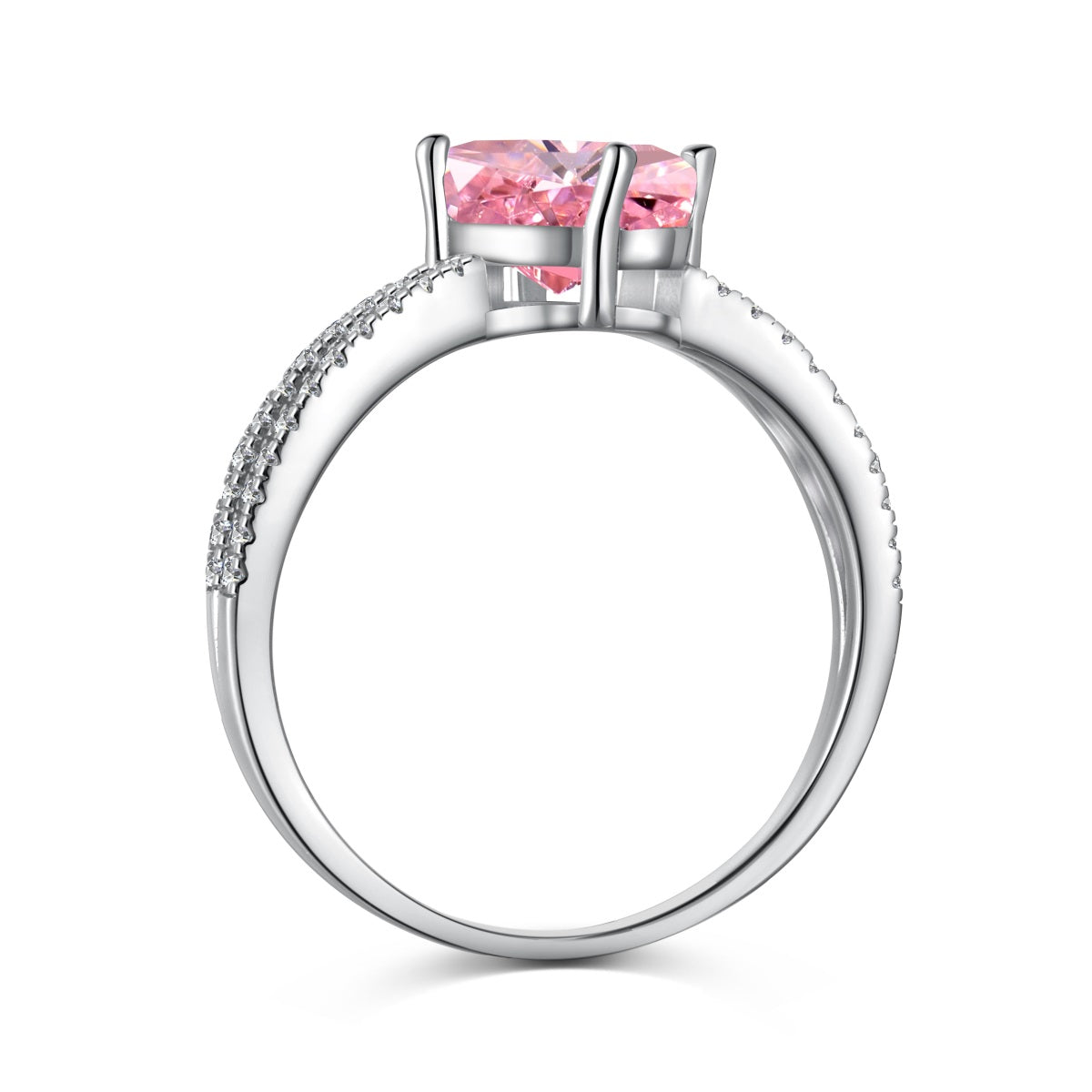 Pink Ice Crushed 925 Silver Ring