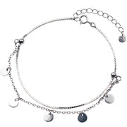 925 Sterling Silver Anklet with Platinum Plating