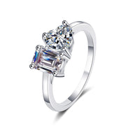 Love Moissanite 925 Silver Ring