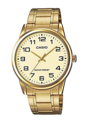 Casio Men's Analog Watch – Gold Dial, Gold-Tone Stainless Steel Case & Bracelet