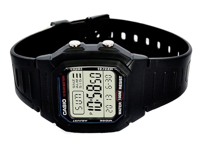 Casio Men's Digital Sports Watch with Black Rubber Strap and 10-Year Battery