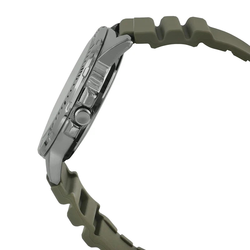 Casio Analog Men’s Watch – Black Dial and Green Resin Strap