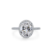 Diamond Shine Ring – 925 Sterling Silver with Oval White Zircon and Full Pavé Setting
