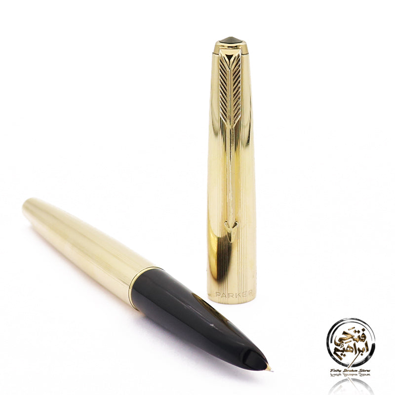 Parker Ink Pen – Model 61 with 14K Gold Nib and Arrow, Gold Body, Made in USA.