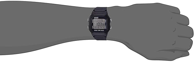 Casio Men's Digital Sports Watch with Black Rubber Strap and 10-Year Battery