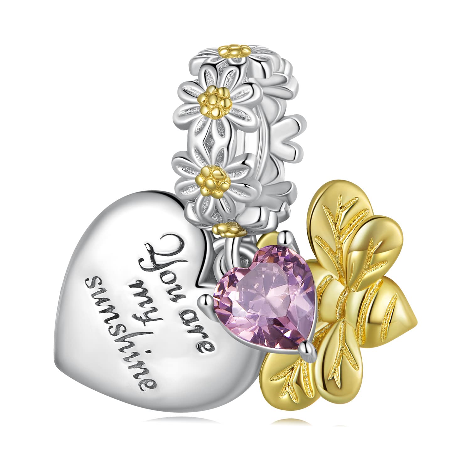 "Heart of Love" Charm for Necklace or Bracelet 925 Silver