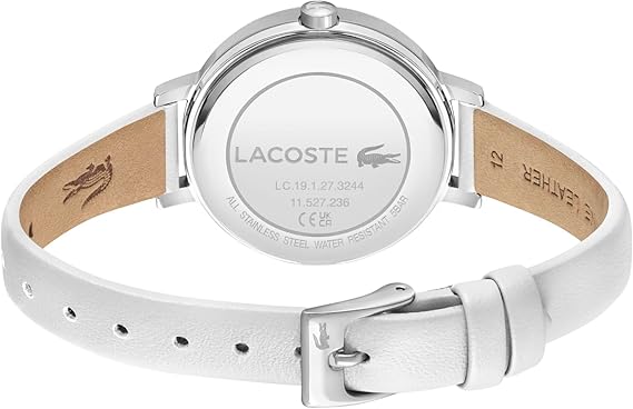 Lacoste White Leather Silver Dial For Women-2070057