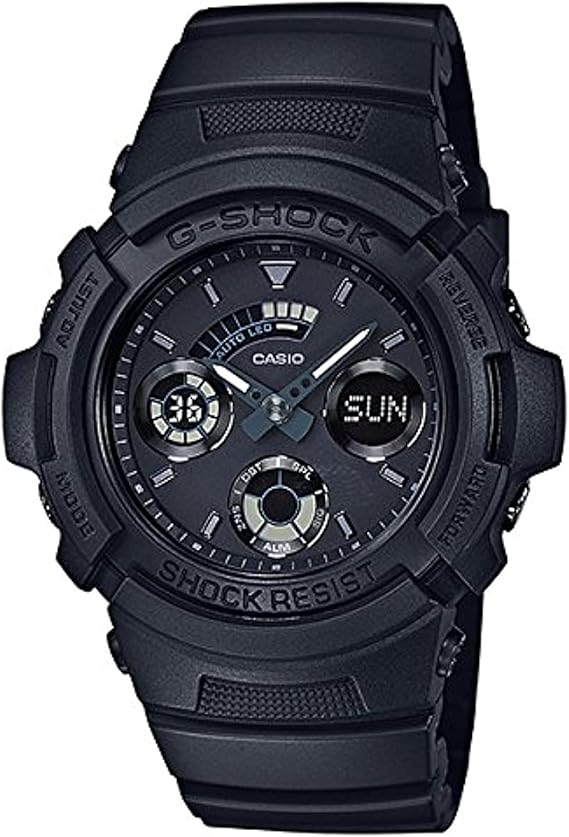 Casio G-Shock Analog-Digital Men's Wristwatch with All-Black Resin Strap