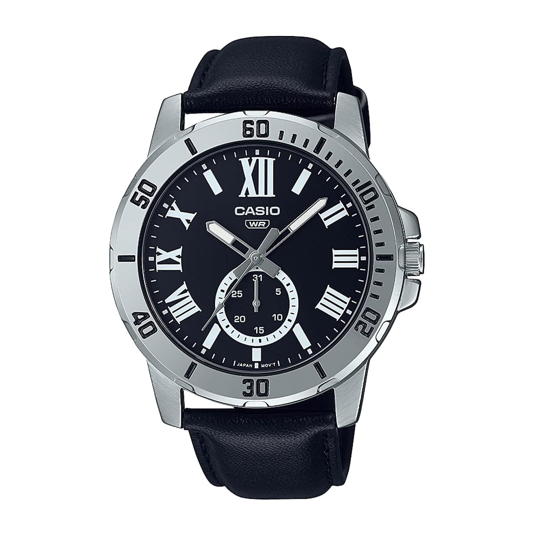 MTP-VD200L-1BUDF – ساعة يد كاسيو كلاسيكية بعقارب وسوار جلد للرجال
