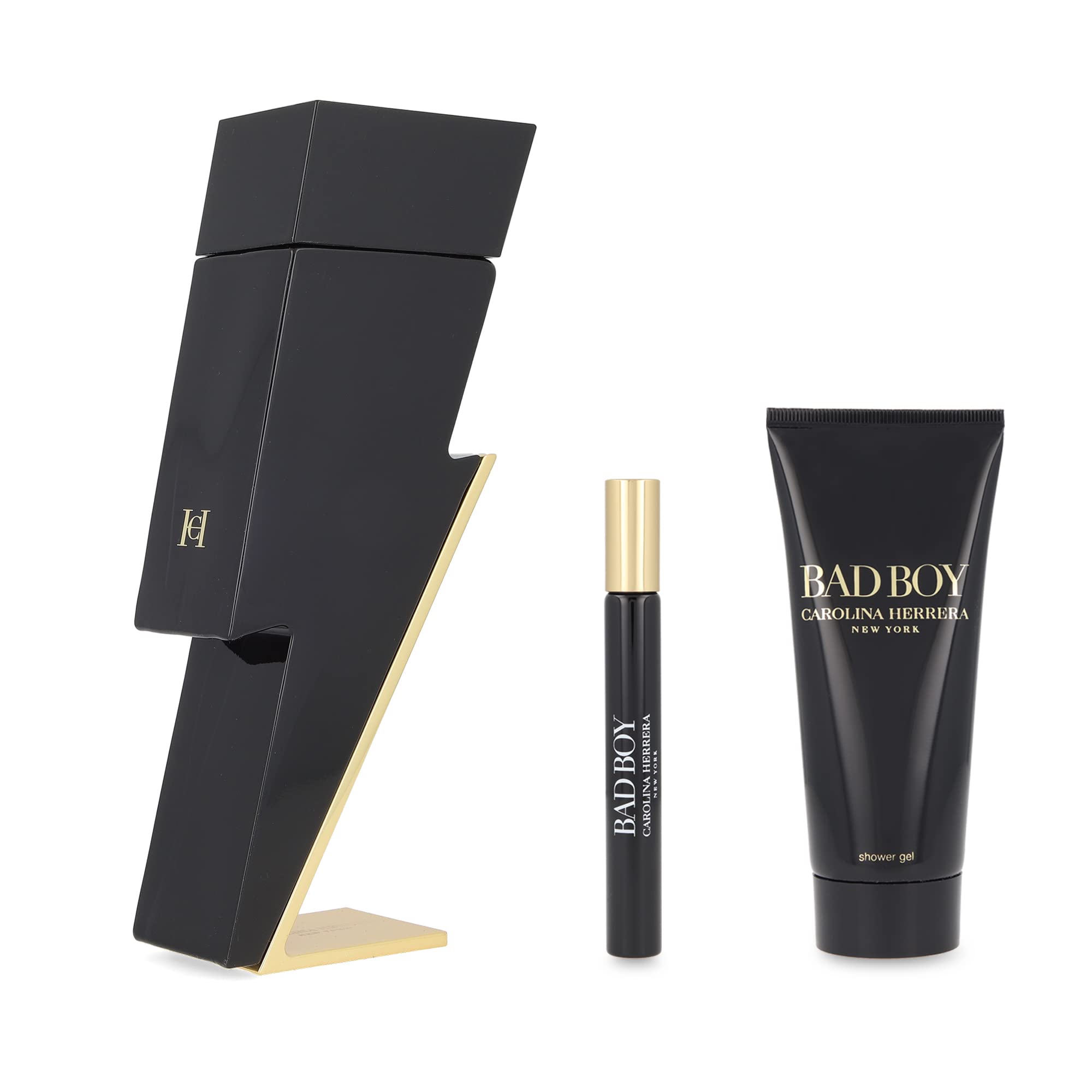 Carolina Herrera "Bad Boy" Men's Gift Set - 100 ml (Eau de Toilette), 100 ml (Deodorant Spray), 10 ml (Mini Perfume Spray)