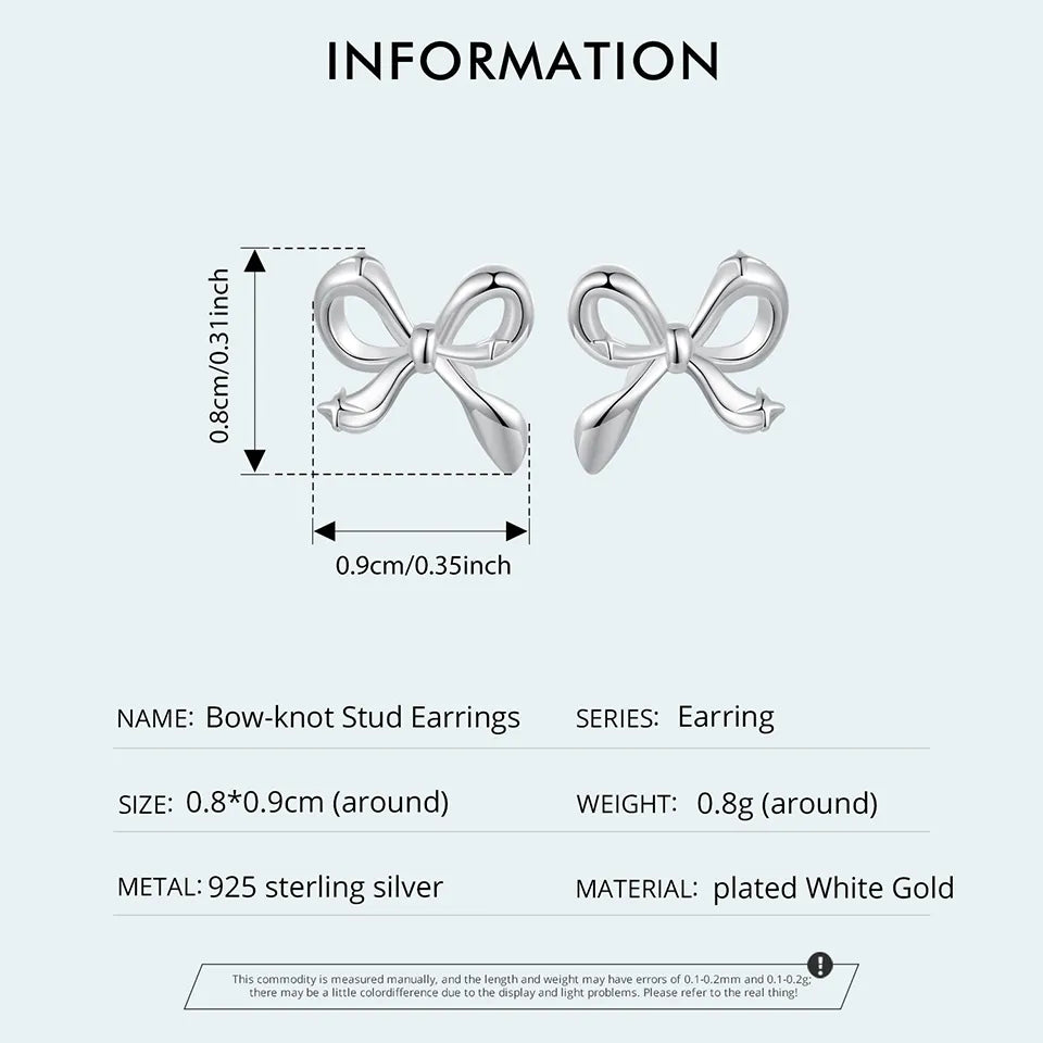 925 Silver Bow Knot Earring