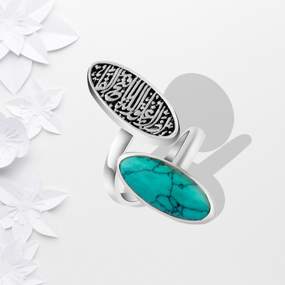 خاتم فضه مصري حريمي عيار 925 ( إذا أغلق الله باباً فتح الفاً )