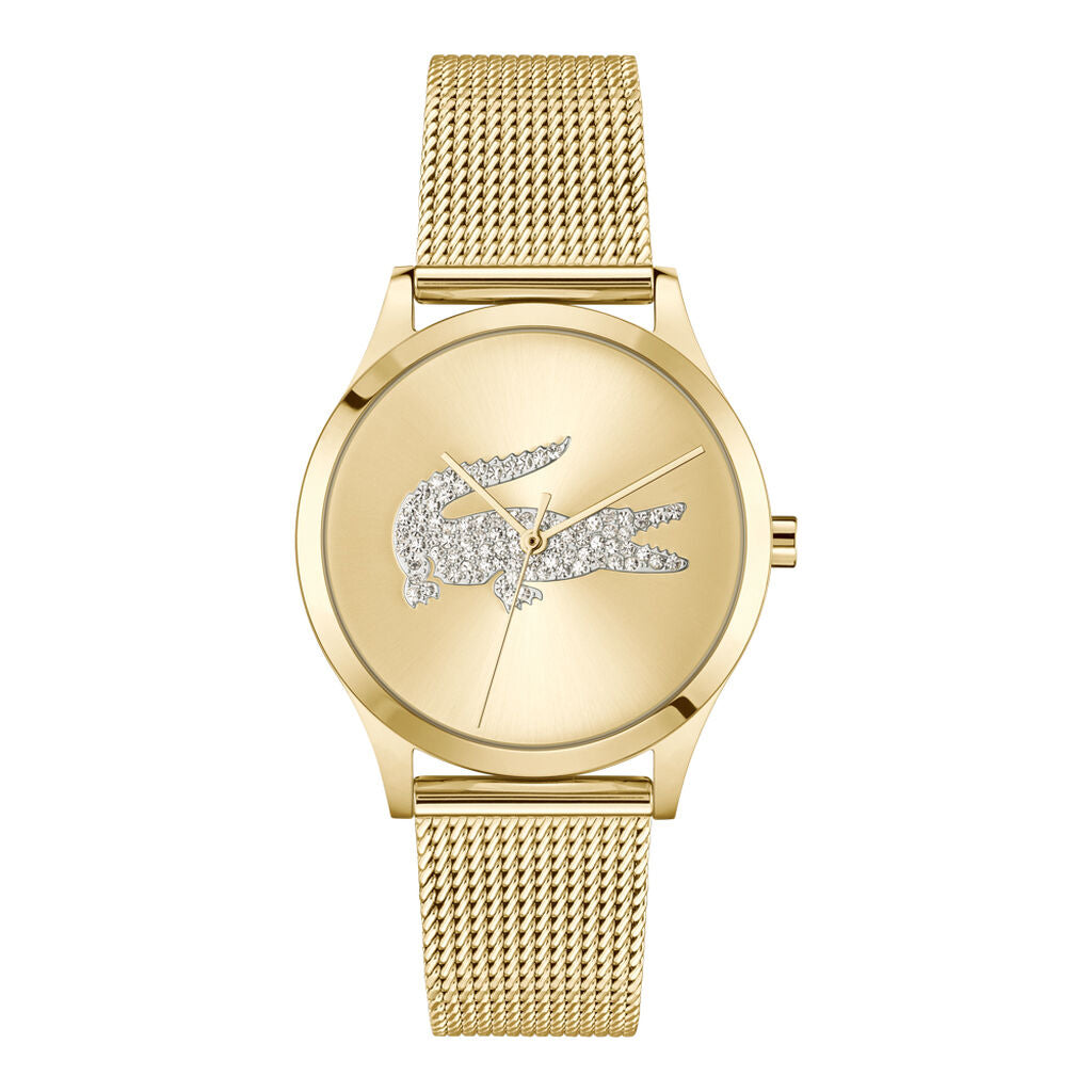 Lacoste Montre Gold Mesh Stainless Steel Gold Dial For Women Watch - 2001470
