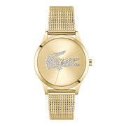 Lacoste Montre Gold Mesh Stainless Steel Gold Dial For Women Watch - 2001470