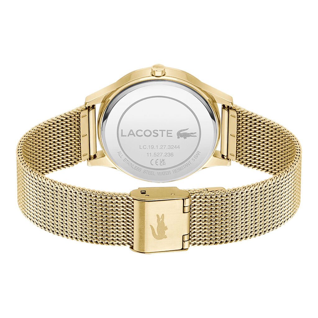 Lacoste Montre Gold Mesh Stainless Steel Gold Dial For Women Watch - 2001470