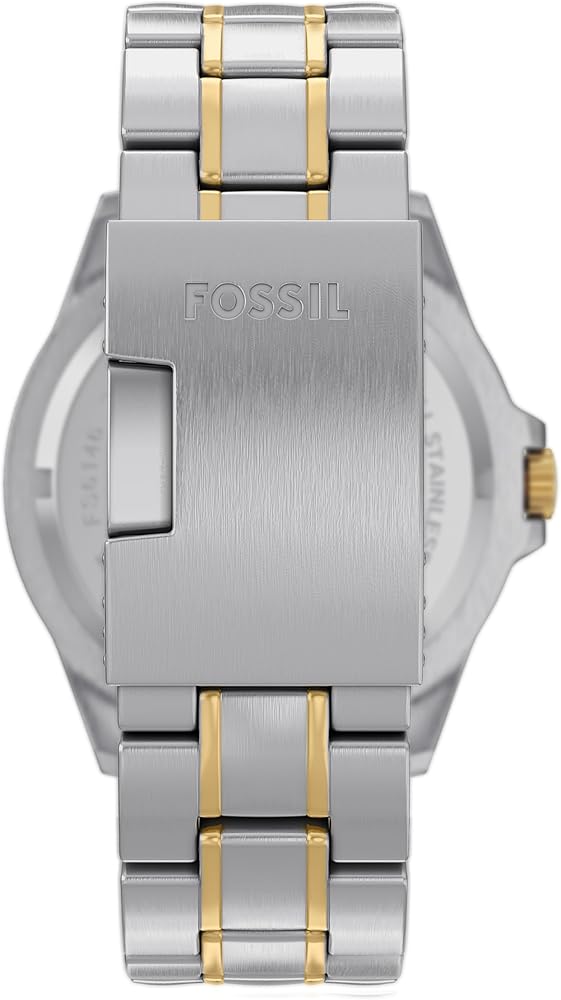 Fossil Men's Two-Tone Stainless Steel Watch with Blue Dial