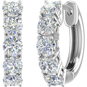 حلق فضة 925 دائري صف فصوص براقة