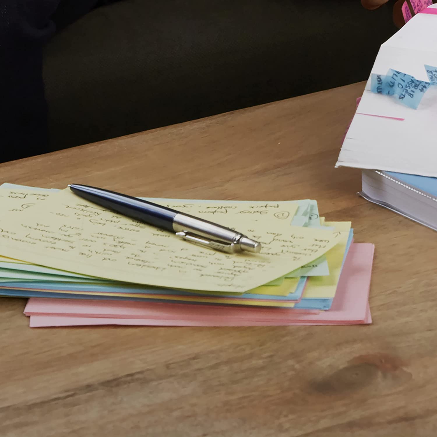 قلم باركر جاف جوتر من ستانلس ستيل أزرق- فضى