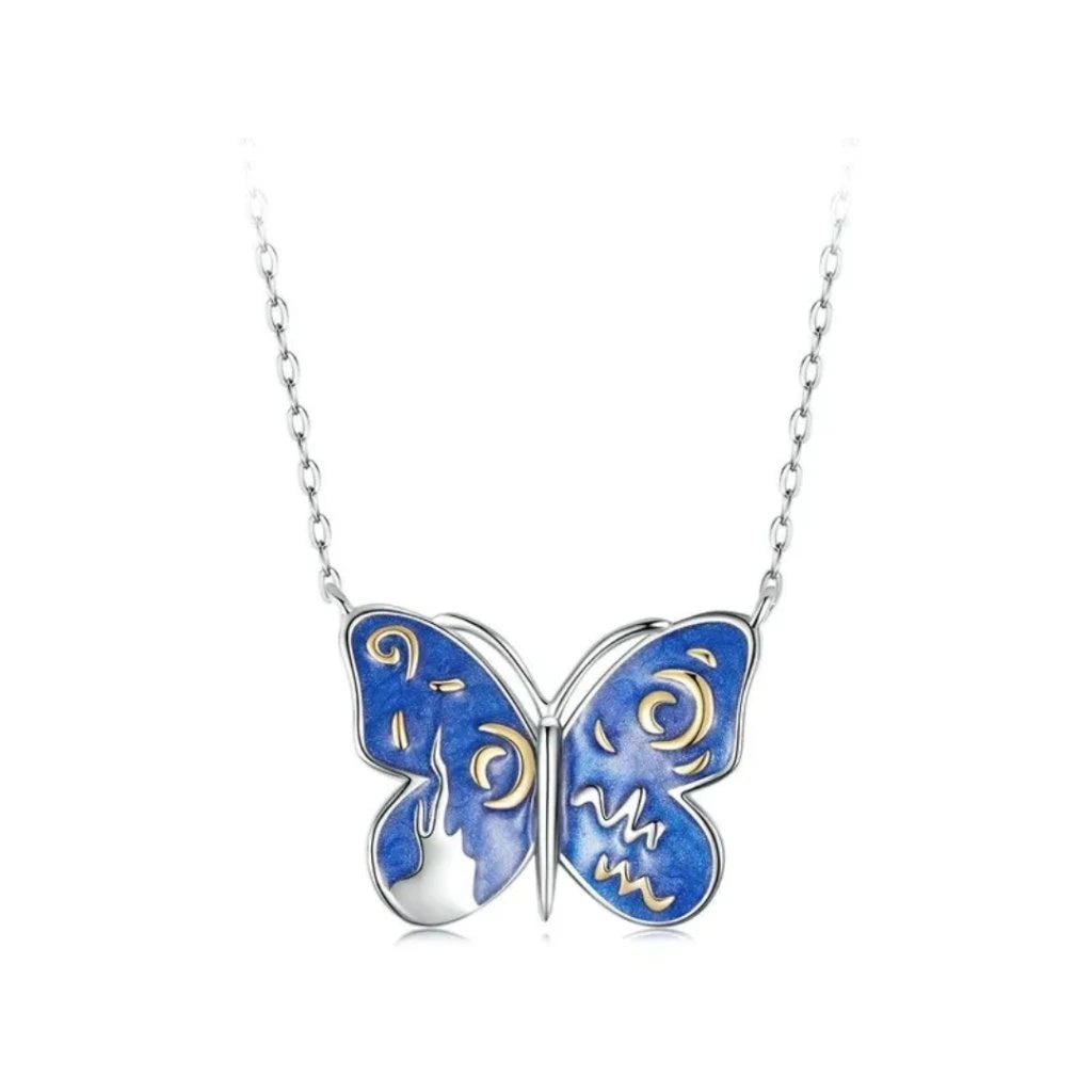 Starry Butterfly 925 Silver Necklace