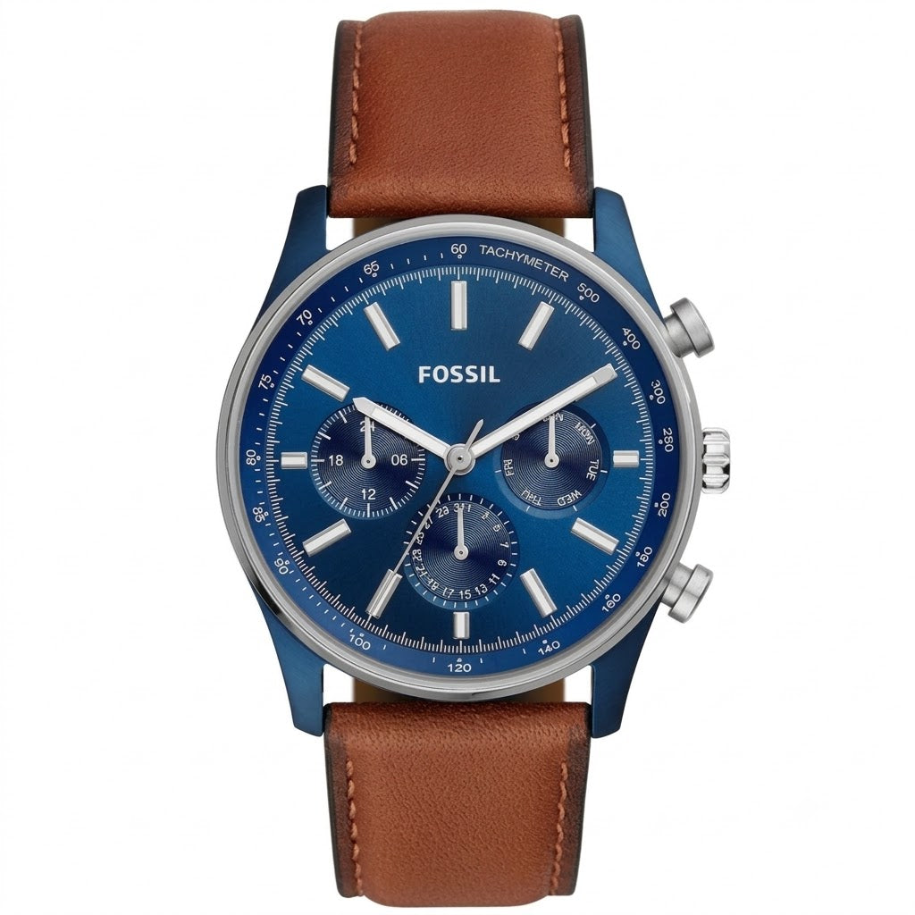 Fossil Men's Flynn Chronograph Brown Leather Watch - BQ2512