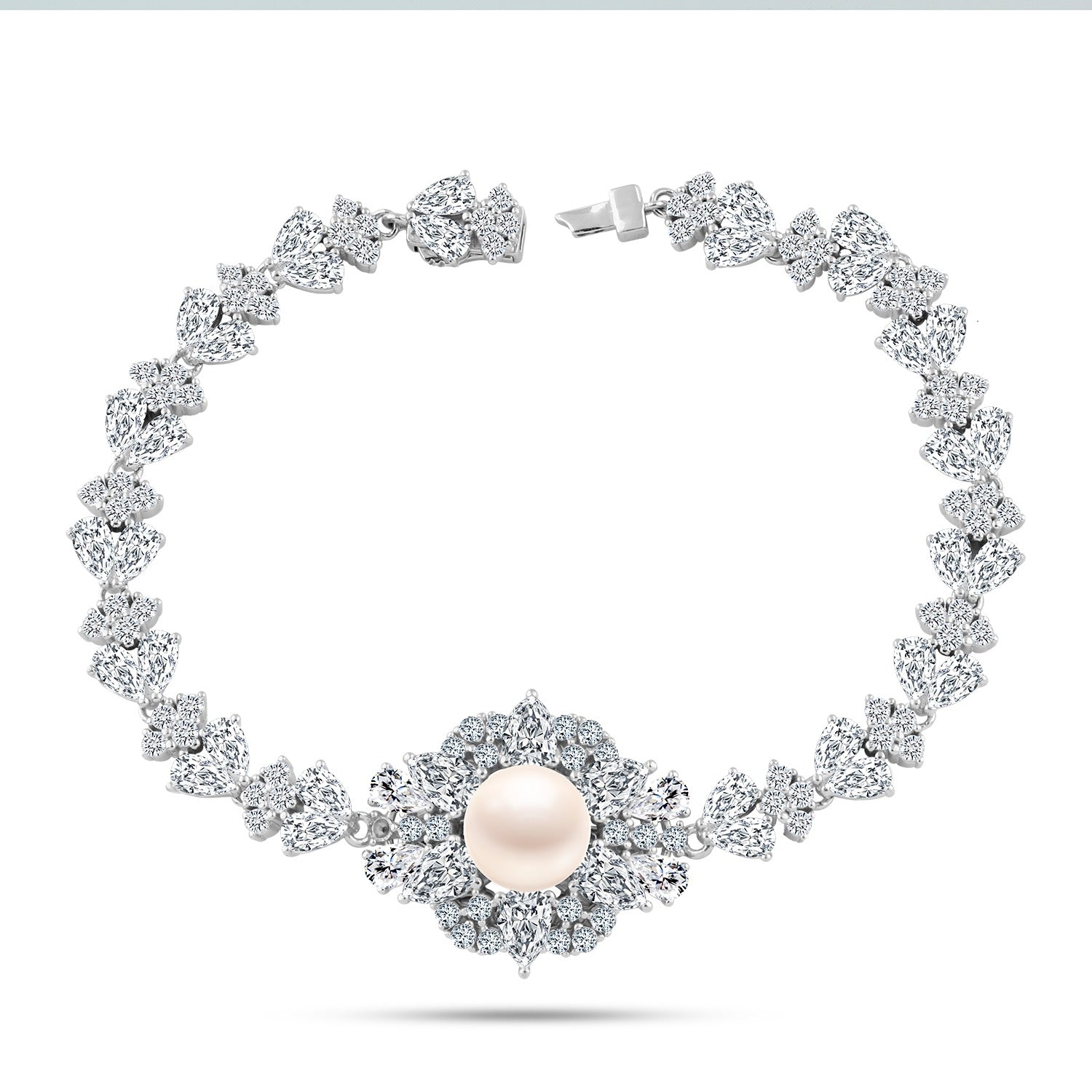 Bracelet "Pearl Flowers" 925 Sterling Silver
