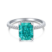 Shimmering Ice Crushed Aquamarine 925 Silver Ring
