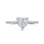 Radiant Heart Ice Crushed zirconia 925 Silver Ring
