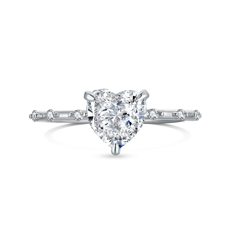 Radiant Heart Ice Crushed zirconia 925 Silver Ring
