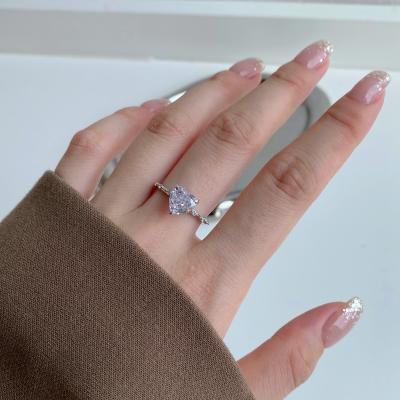 Radiant Heart Ice Crushed zirconia 925 Silver Ring
