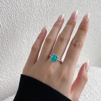 Shimmering Ice Crushed Aquamarine 925 Silver Ring
