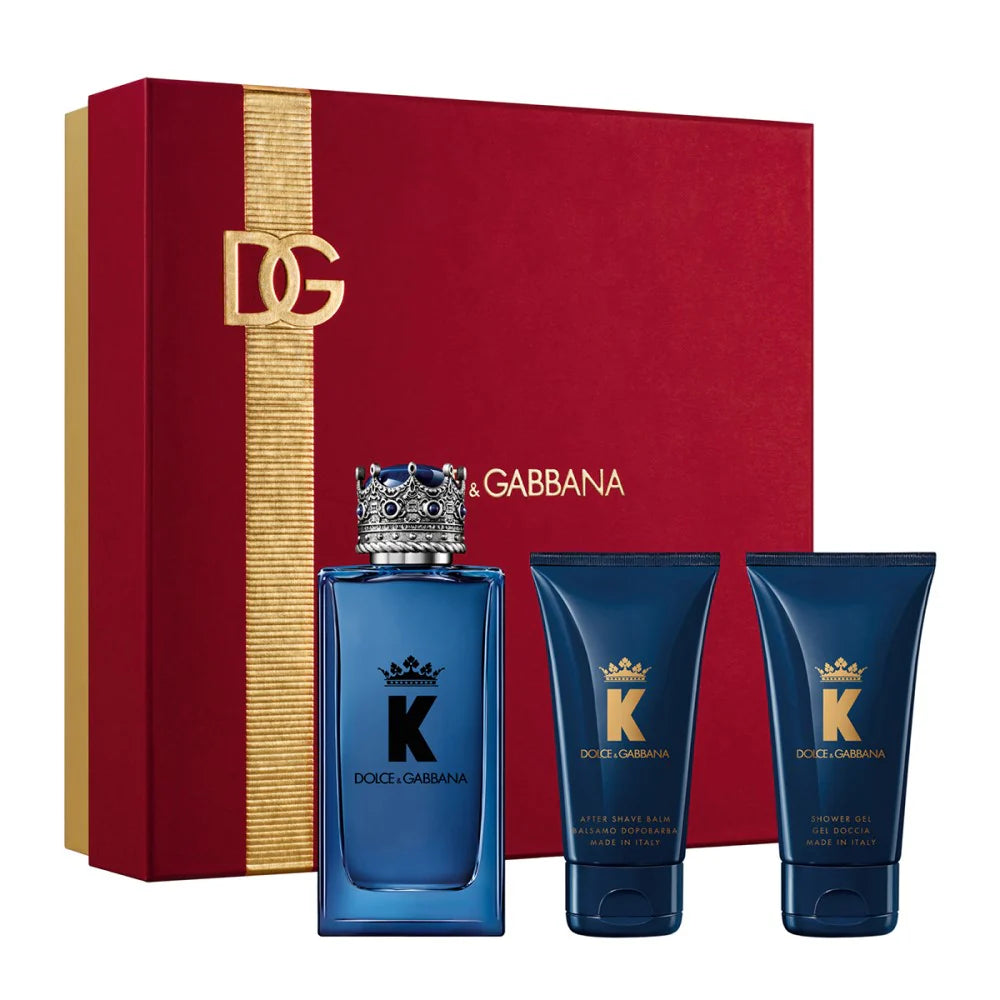 طقم عطر كيه للرجال من دولتشي آند غابانا – أو دو بارفان 100مل مع جل استحمام 50مل وبلسم بعد الحلاقة 50مل