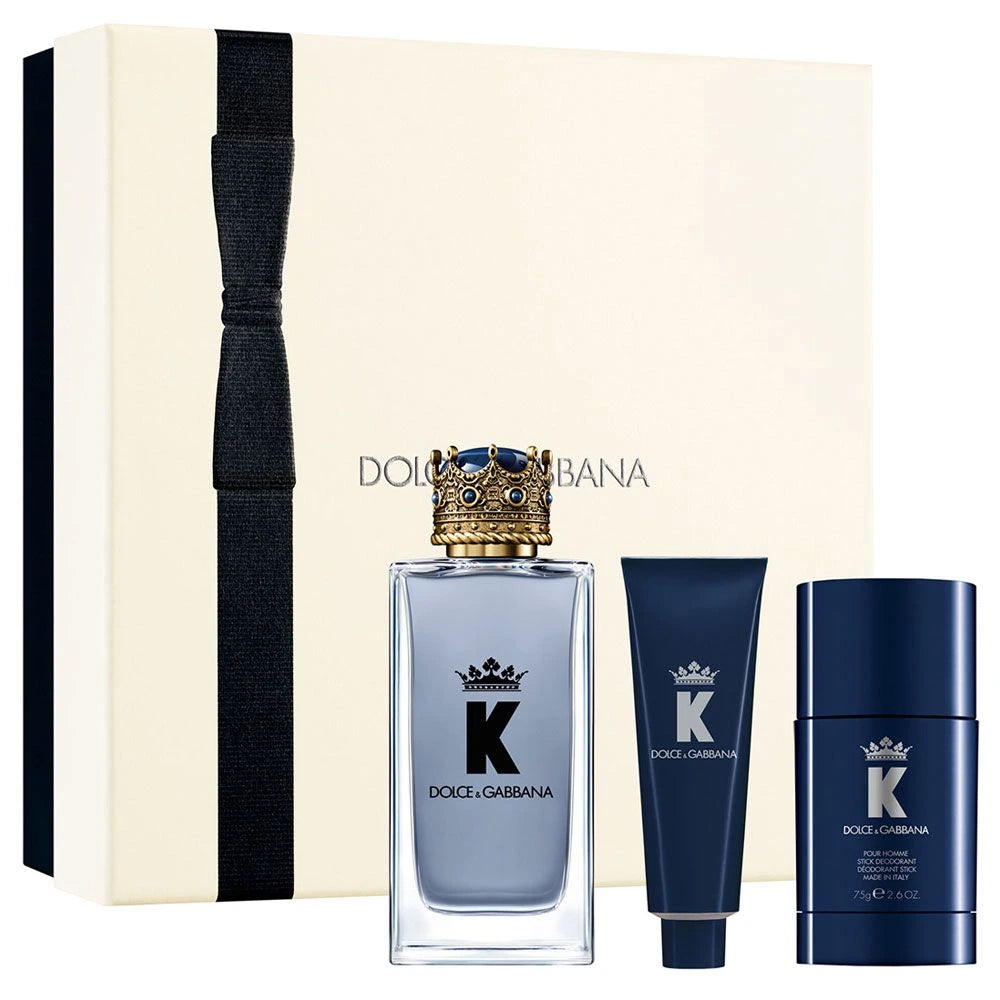 دولتشي اند غابانا كي مجموعة عطر للرجال او دو تواليت 100 مل + جل استحمام 50 مل + مزيل عرق ستيك 75 جم