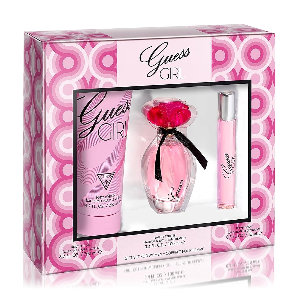 Guess Girl Gift Set for Women - Eau de Toilette 100ml + Body Lotion 200ml + Travel Spray 15ml