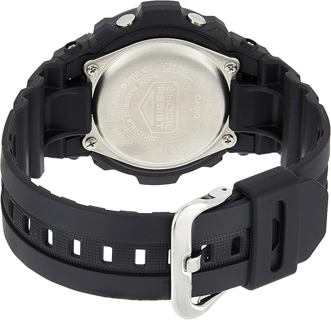 Casio G-Shock Analog-Digital Men's Wristwatch with Black Resin Strap and Blue Bezel