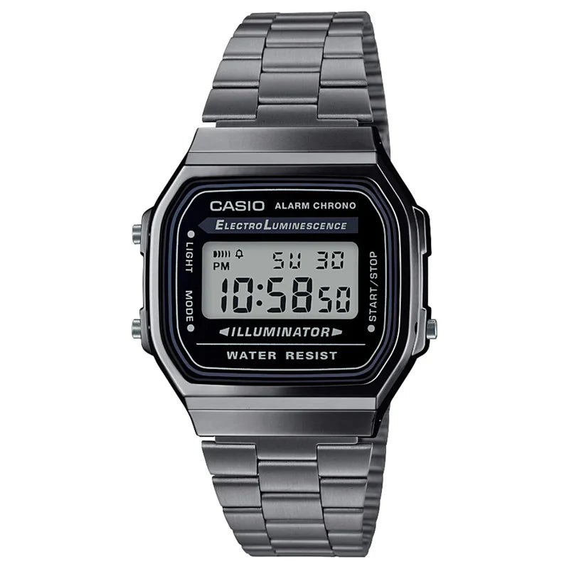 Casio Vintage Digital Unisex Watch – Digital Display & Grey Stainless Steel Bracelet
